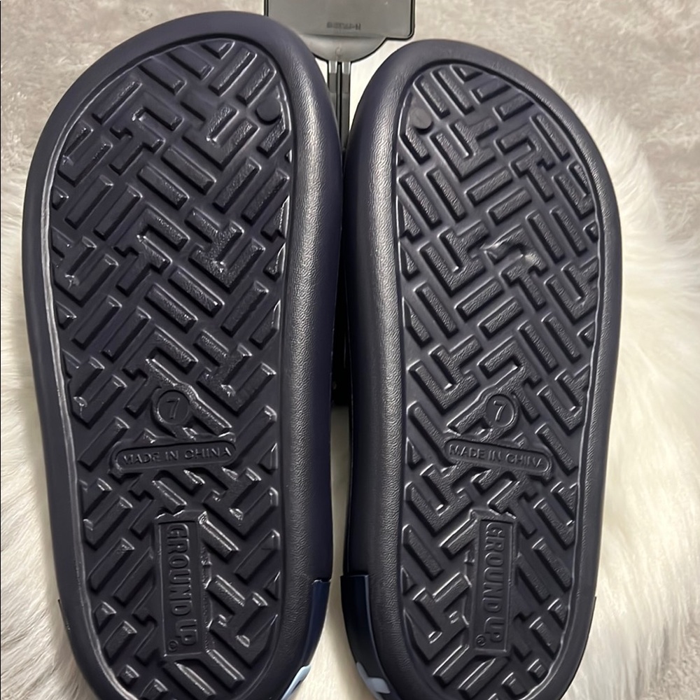 MensSlide Sandals - Black and Blue - Picture 6 of 7